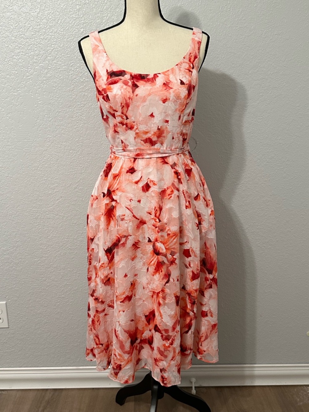 Midi Dress Womens Size 8 Floral Romantic Fairy Whimsical Coquette Feminine Girly